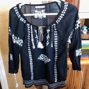 Calypso black cotton top